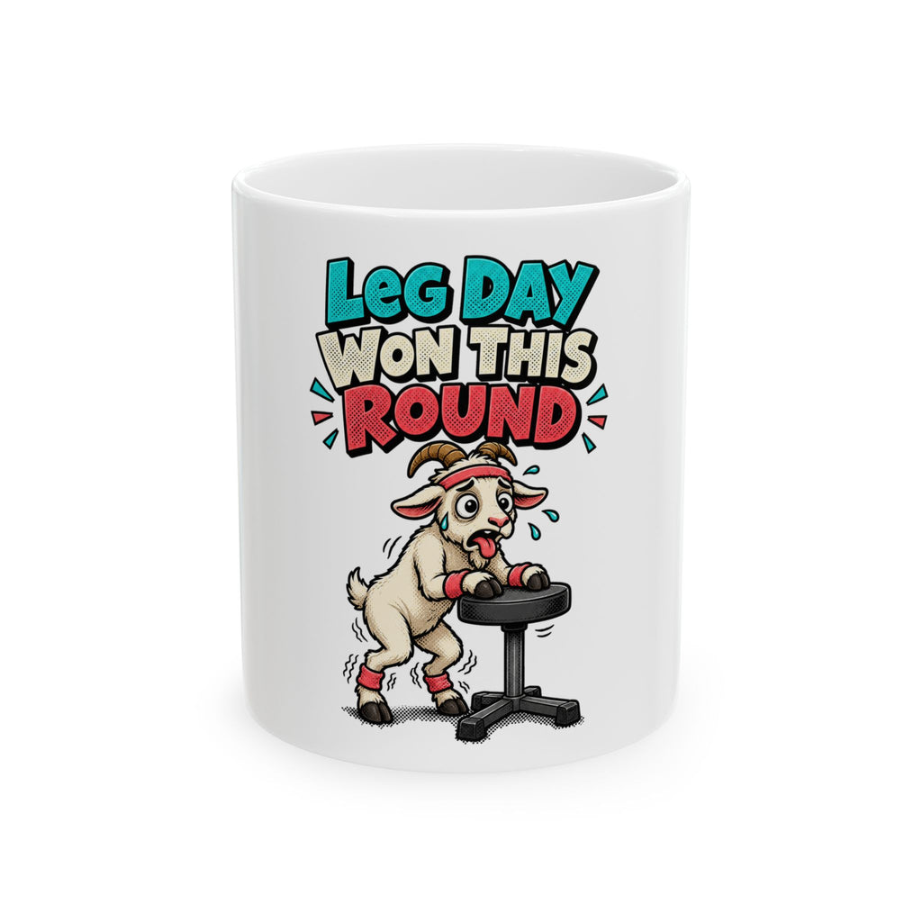 Leg Day Won This Round Mug, Funny Gym Lover Gift for Him Her, Workout Christmas Gift, Coffee Mug 11oz 15oz