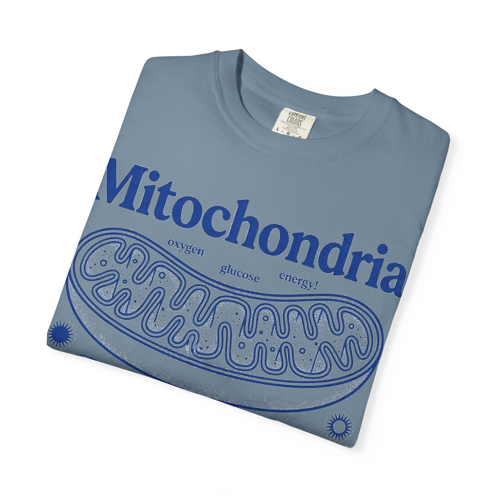 Mitochondria Powering Life Since Forever Tall Shirt, Retro Biology Poster Tee, Science Teacher Shirt, Nerd Gift