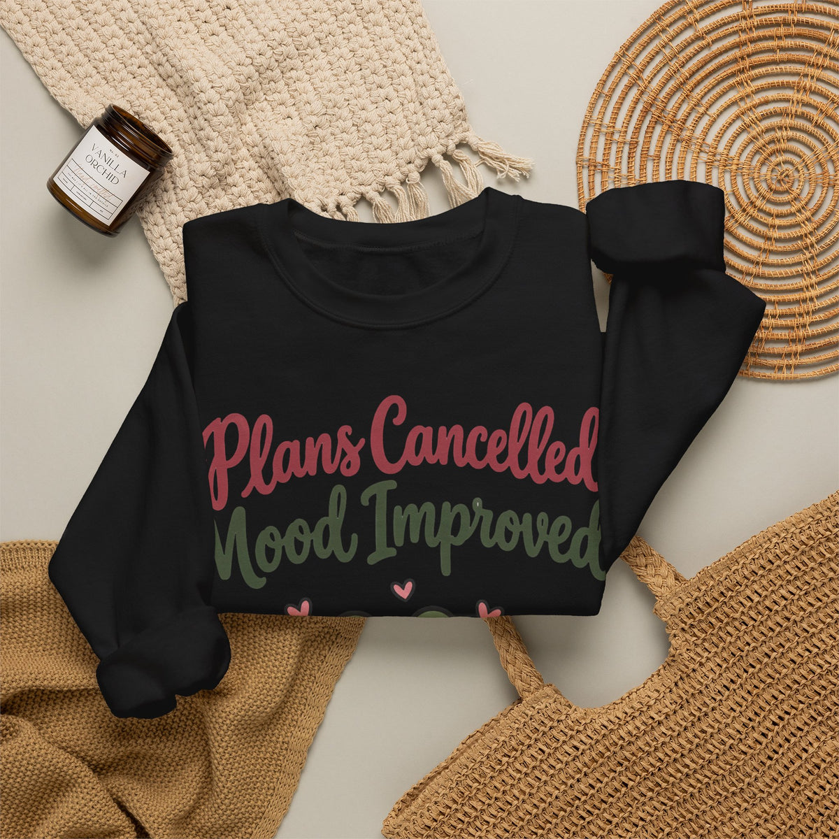 Funny Introvert Sweatshirt Plans Cancelled Mood Improved | Cozy Frog Sweatshirt | Homebody Gift | Antisocial Sweatshirt