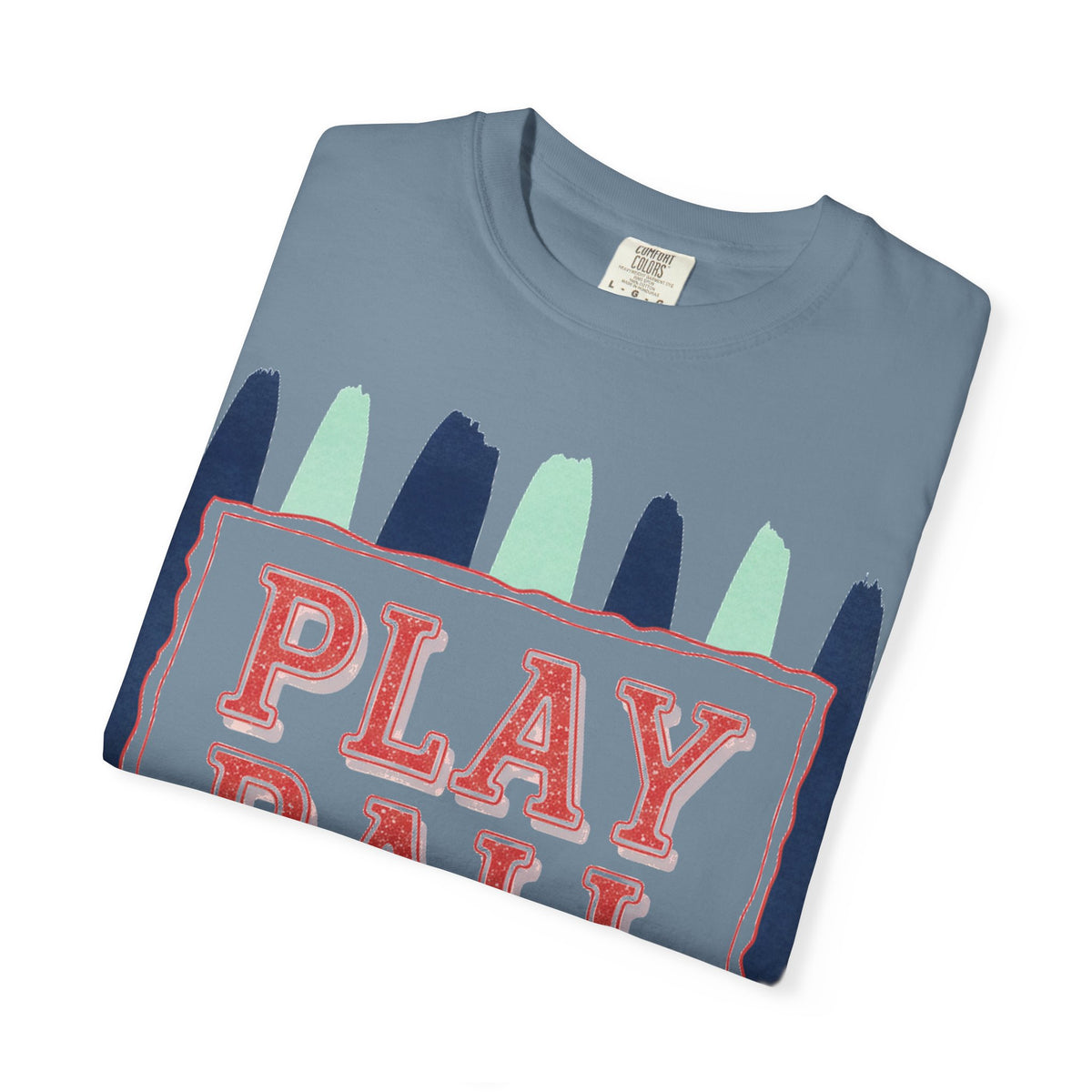 Play Ball Tall Stripe Shirt, Painted Baseball Panel Tee, Game Day Baseball Shirt, Sports Mom Gift