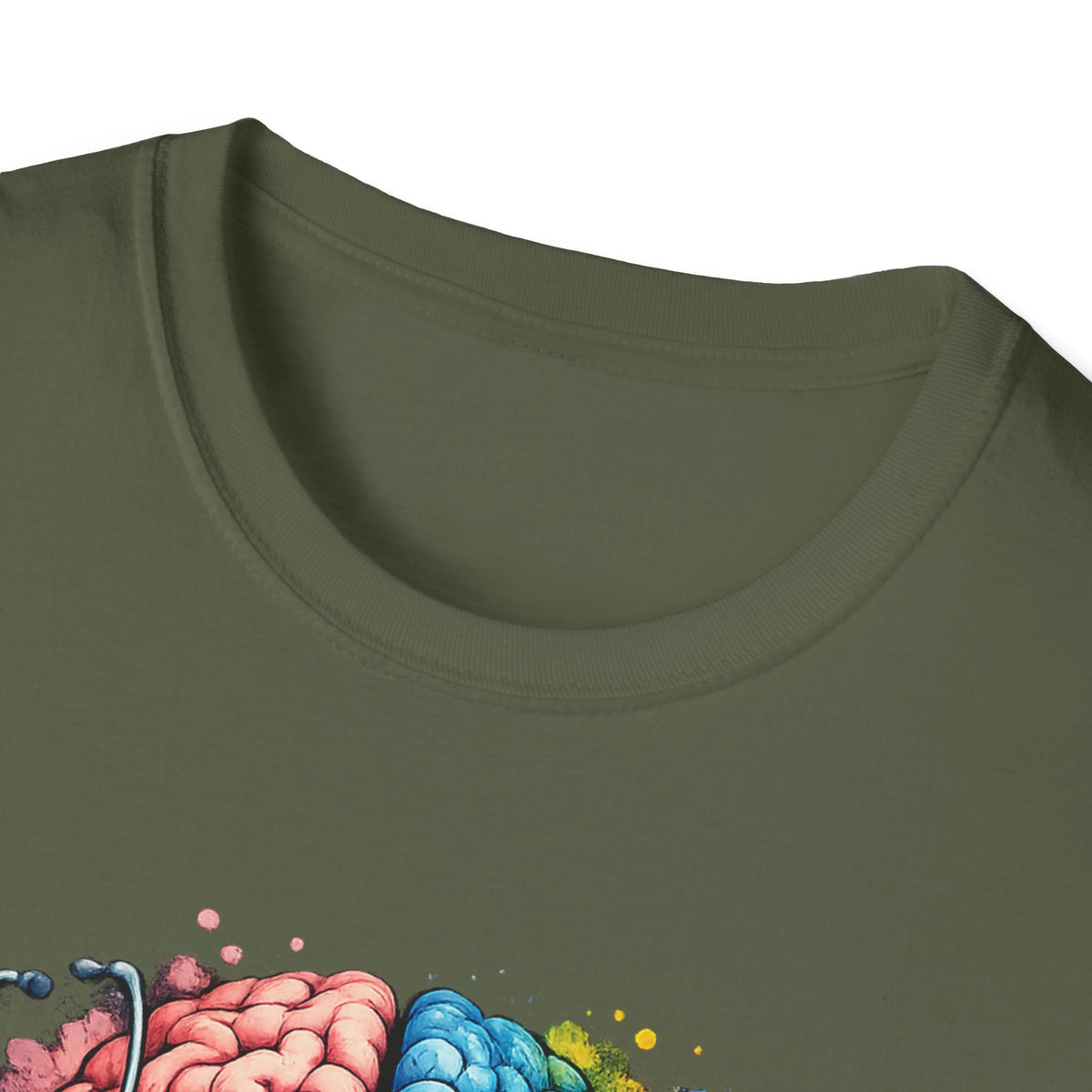 Psych Brain Split Art T-Shirt — Colorful Left & Right Brain Graphic Tee