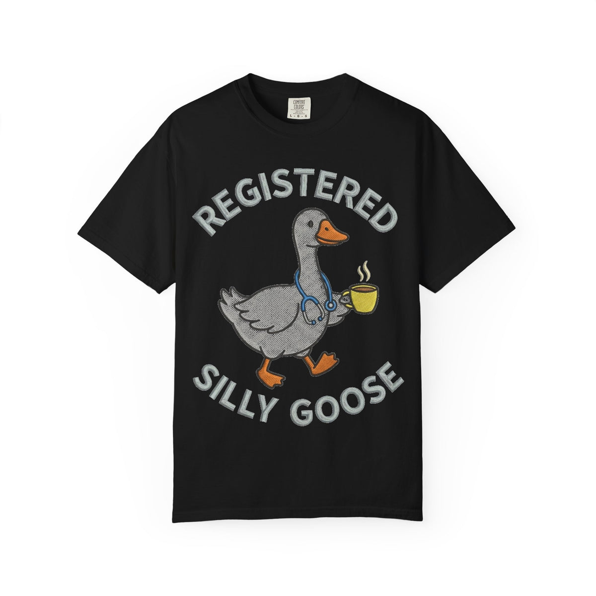 Registered Silly Goose Shirt, Faux Embroidery Nurse Goose Tee, Funny RN Shirt, Nurse Gift