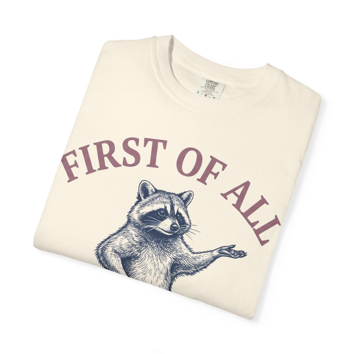 First Of All I'm A Delight Shirt, Funny Raccoon Tee, Sassy Vintage Engraving Shirt, Sarcastic Gift