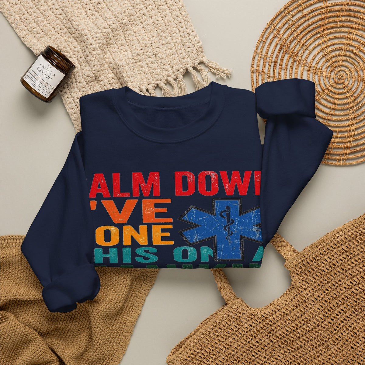 Calm Down I've Done This On A Manikin Sweatshirt, Funny EMS Paramedic Sweatshirt, EMT Gift, Retro Nursing Student Sweatshirt, First Responde