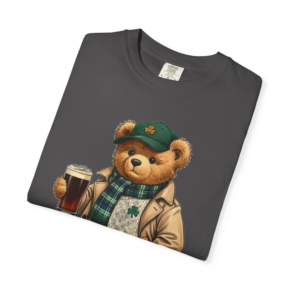 Irish Teddy Bear Trench Coat Shirt, Flat Cap Bear Stout Pint Tee, St Patricks Day Shirt, Irish Gift