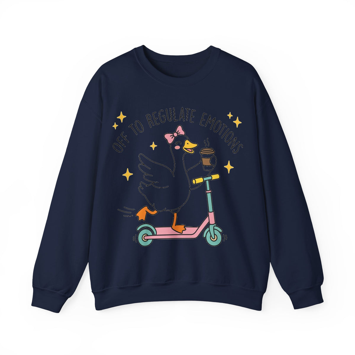 Off To Regulate Emotions Goose Sweatshirt, Funny Therapist Sweatshirt, School Counselor Gift, Teacher Coffee Goose Sweatshirt, Mental Health