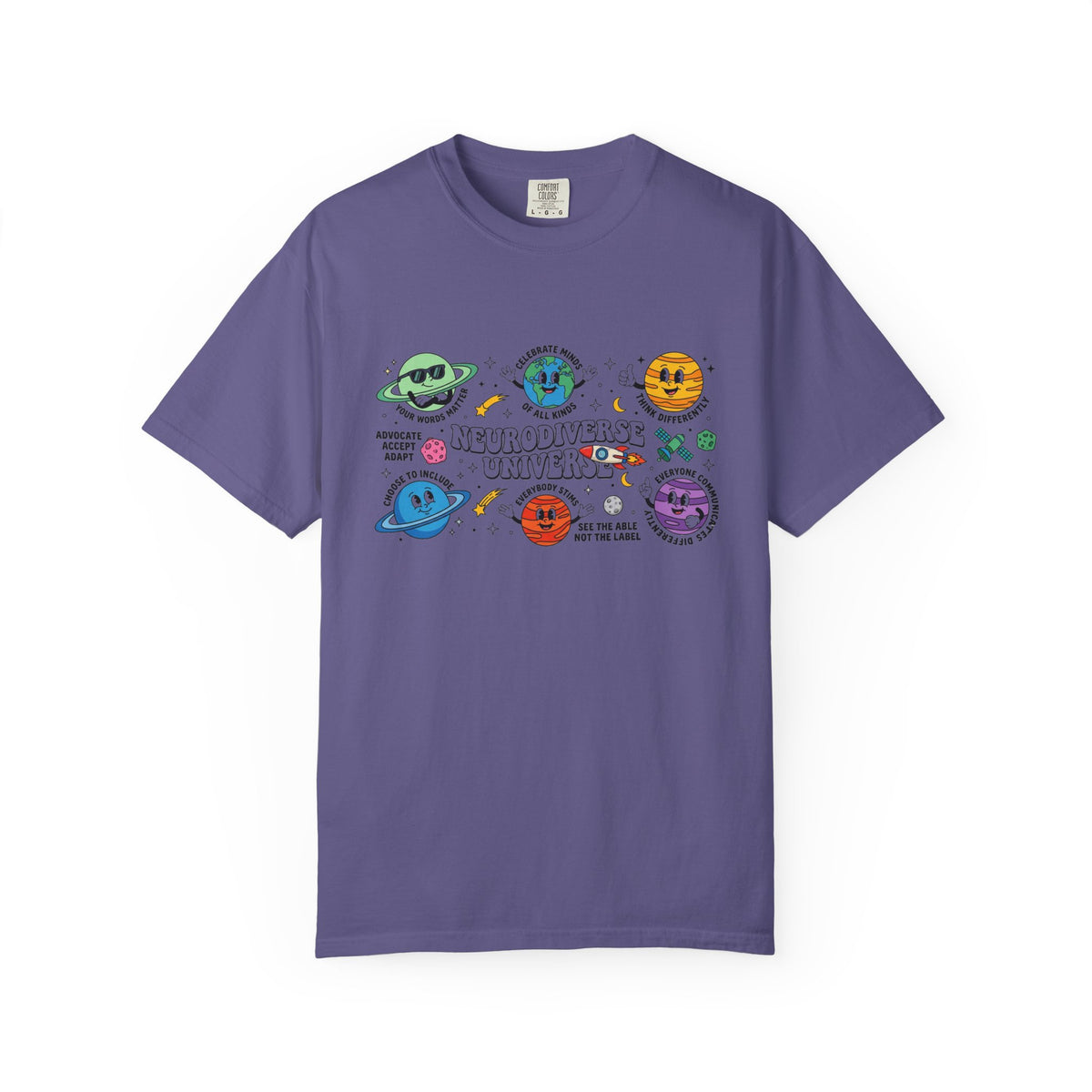 Neurodiverse Universe Wide Shirt, Autism Acceptance Planets Tee, Inclusion Teacher Shirt, SPED Gift