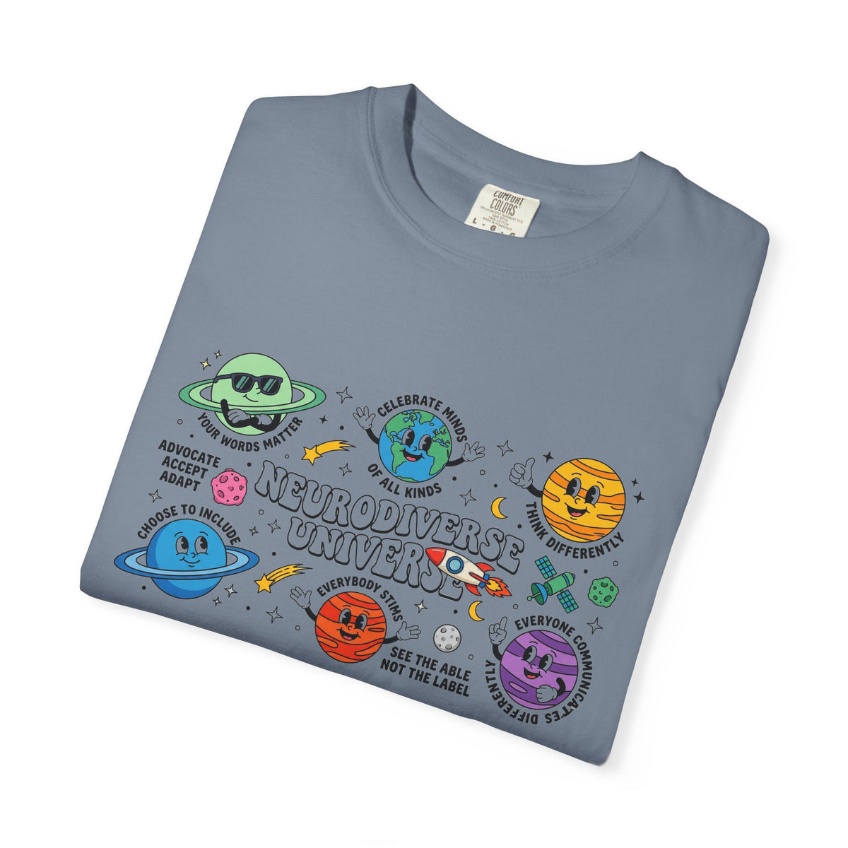 Neurodiverse Universe Wide Shirt, Autism Acceptance Planets Tee, Inclusion Teacher Shirt, SPED Gift