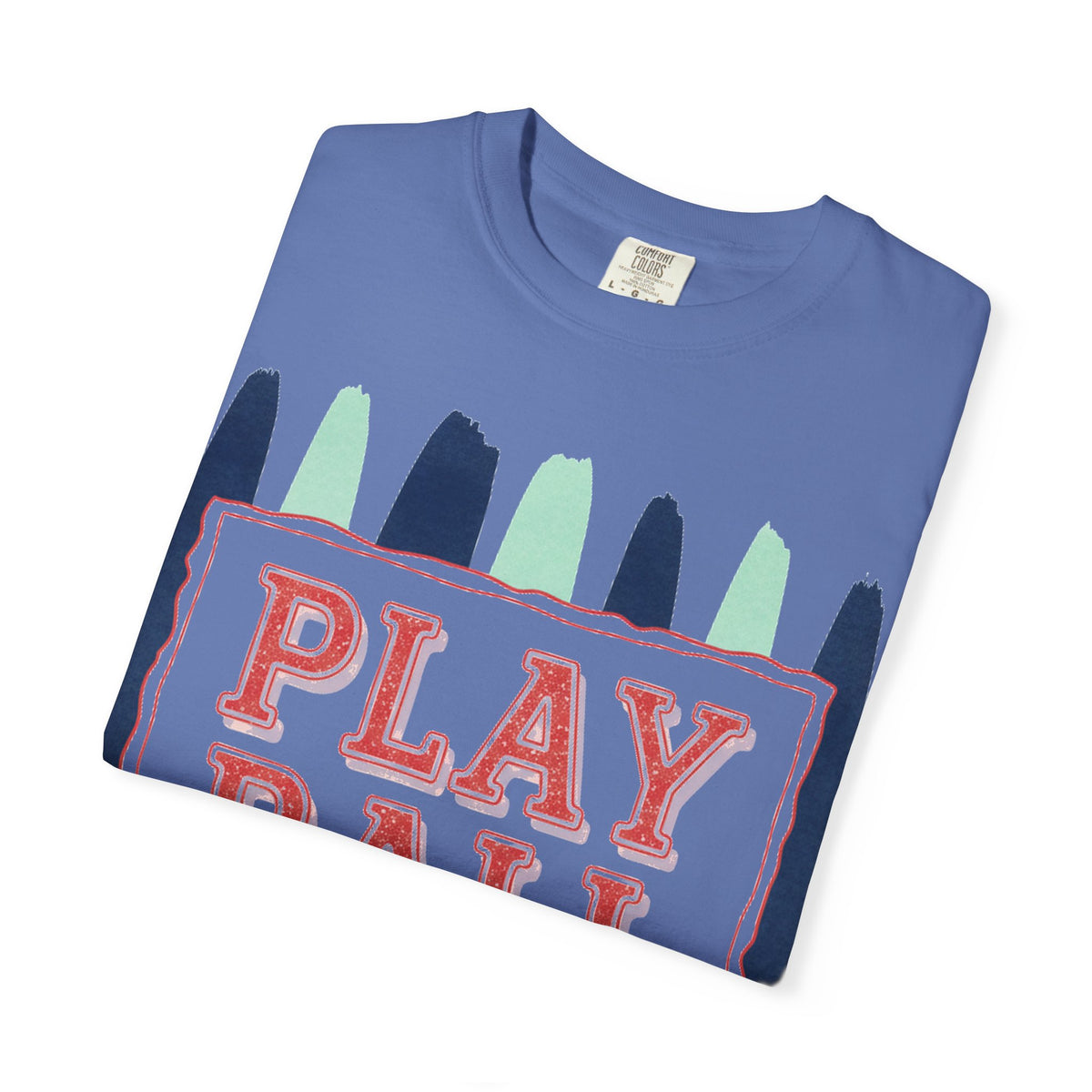 Play Ball Tall Stripe Shirt, Painted Baseball Panel Tee, Game Day Baseball Shirt, Sports Mom Gift