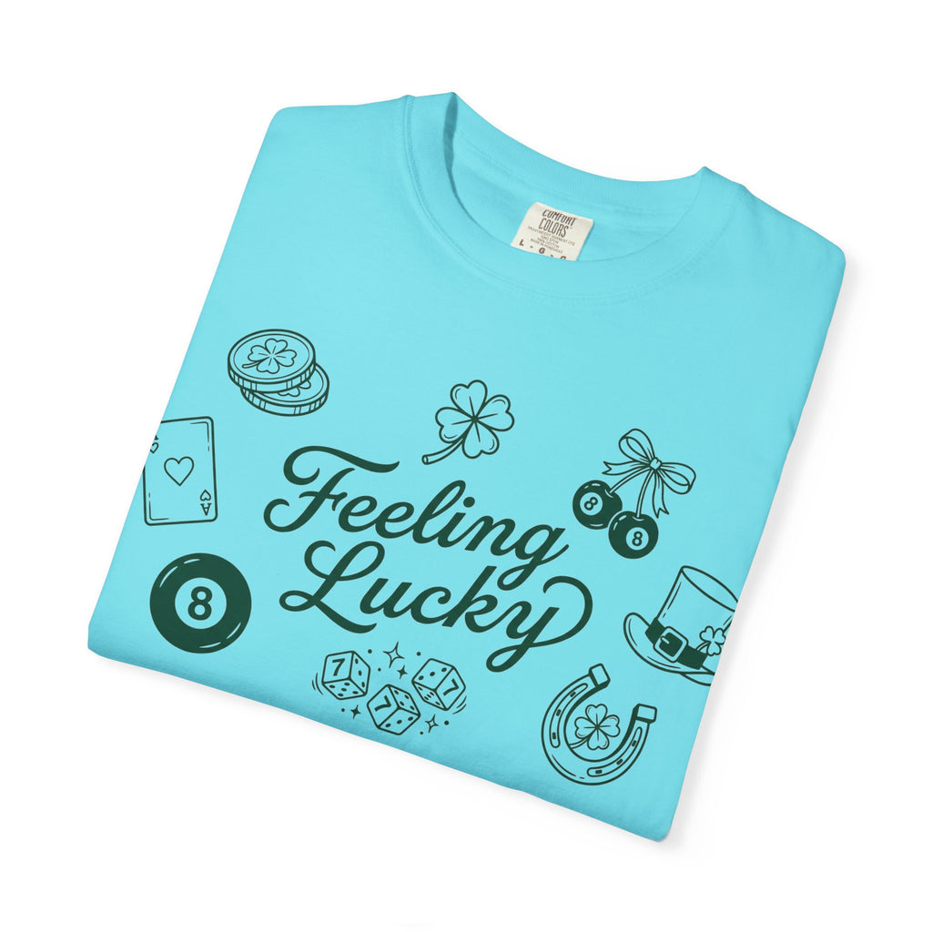 Feeling Lucky Shirt, St Patricks Day Charms Tee, Green Clover Dice Shirt, Lucky Charm Gift