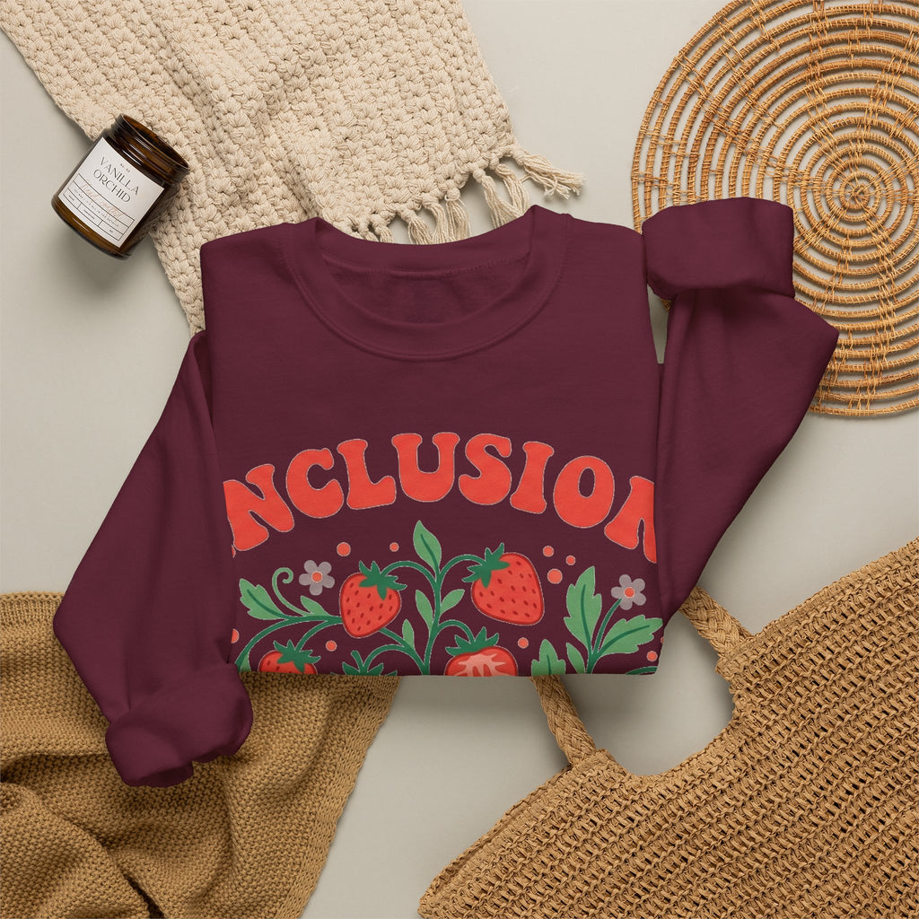 Inclusion Is My Jam Sweatshirt, Retro Strawberry SPED Teacher Sweatshirt, Special Education Gift, Inclusive Classroom Sweatshirt, Para Educa