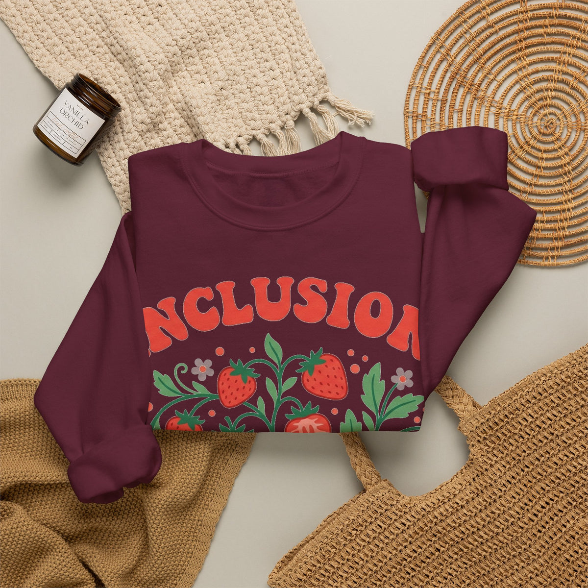 Inclusion Is My Jam Sweatshirt, Retro Strawberry SPED Teacher Sweatshirt, Special Education Gift, Inclusive Classroom Sweatshirt, Para Educa