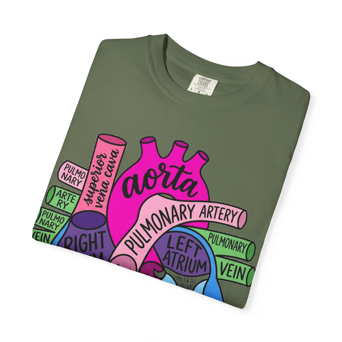 Anatomical Heart Diagram Shirt, Labelled Cardiac Anatomy Tee, Cardiology Nurse Shirt, Med Student Gift