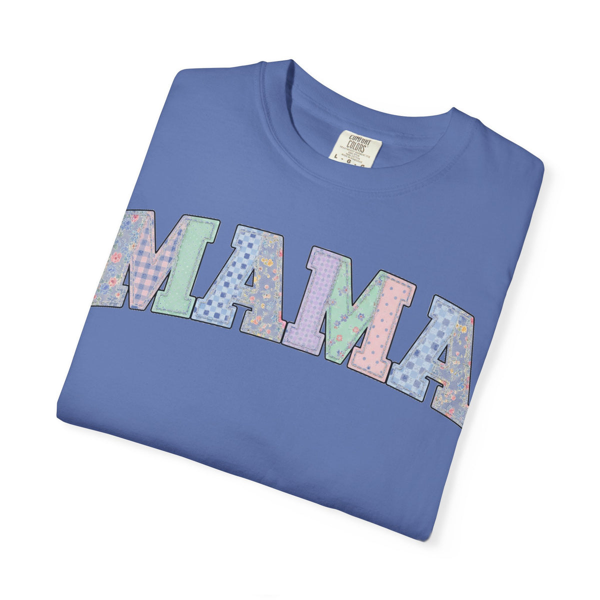 Mama Soft Patchwork Shirt, Small Pastel Applique Tee, Shabby Chic Mama Shirt, Mom Gift