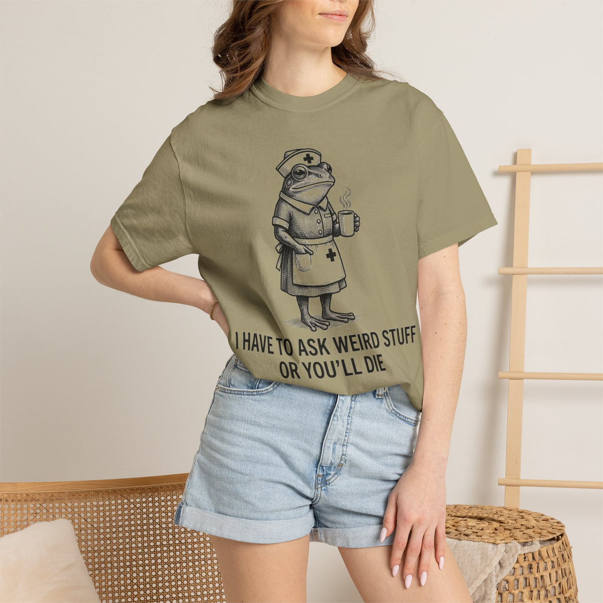 I Have To Ask Weird Stuff Or You'll Die Coffee Shirt, Funny Nurse Frog Tee, Sarcastic Triage Shirt, RN Gift