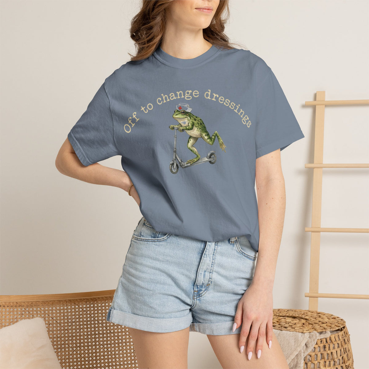 Off To Change Dressings Shirt, Funny Nurse Frog Scooter Tee, Wound Care RN Shirt, Nurse Gift