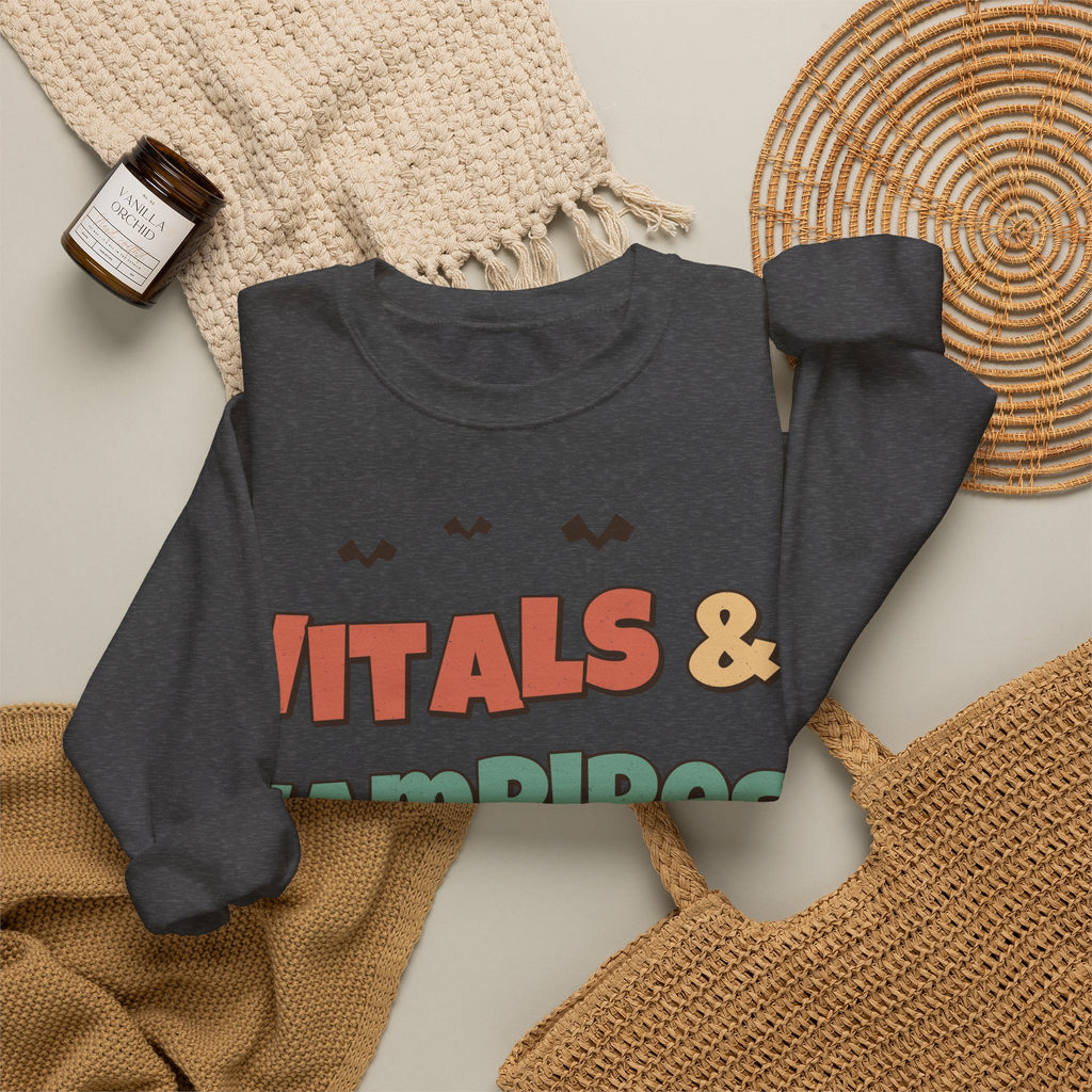 Nurse Halloween Sweatshirt Vitals & Vampires | Retro Nurse Halloween Sweatshirt | ER ICU Nurse Gift | Halloween 2026
