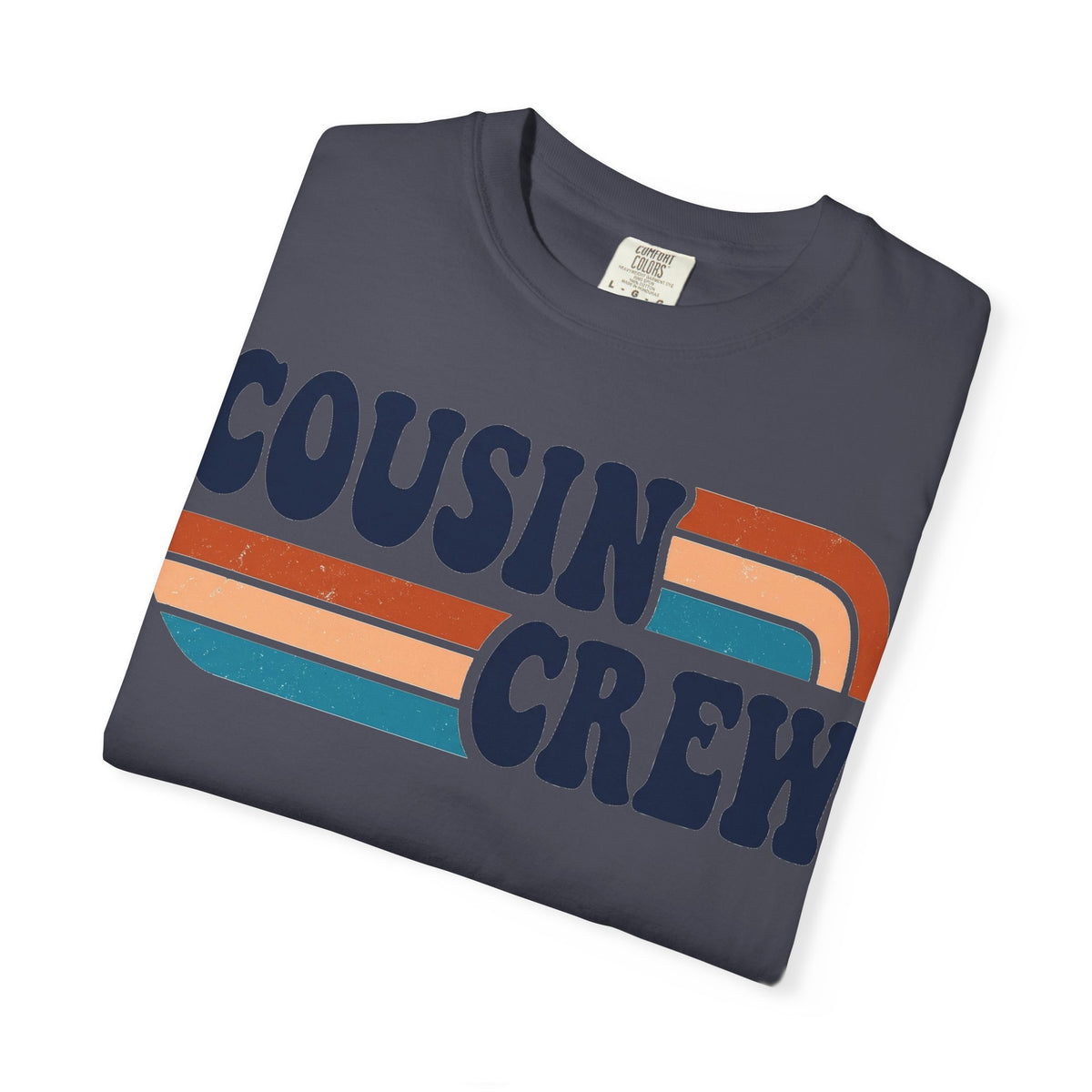 Cousin Crew Rainbow Stripe Shirt, Retro Family Reunion Tee, Matching Cousins Shirt, Family Gift