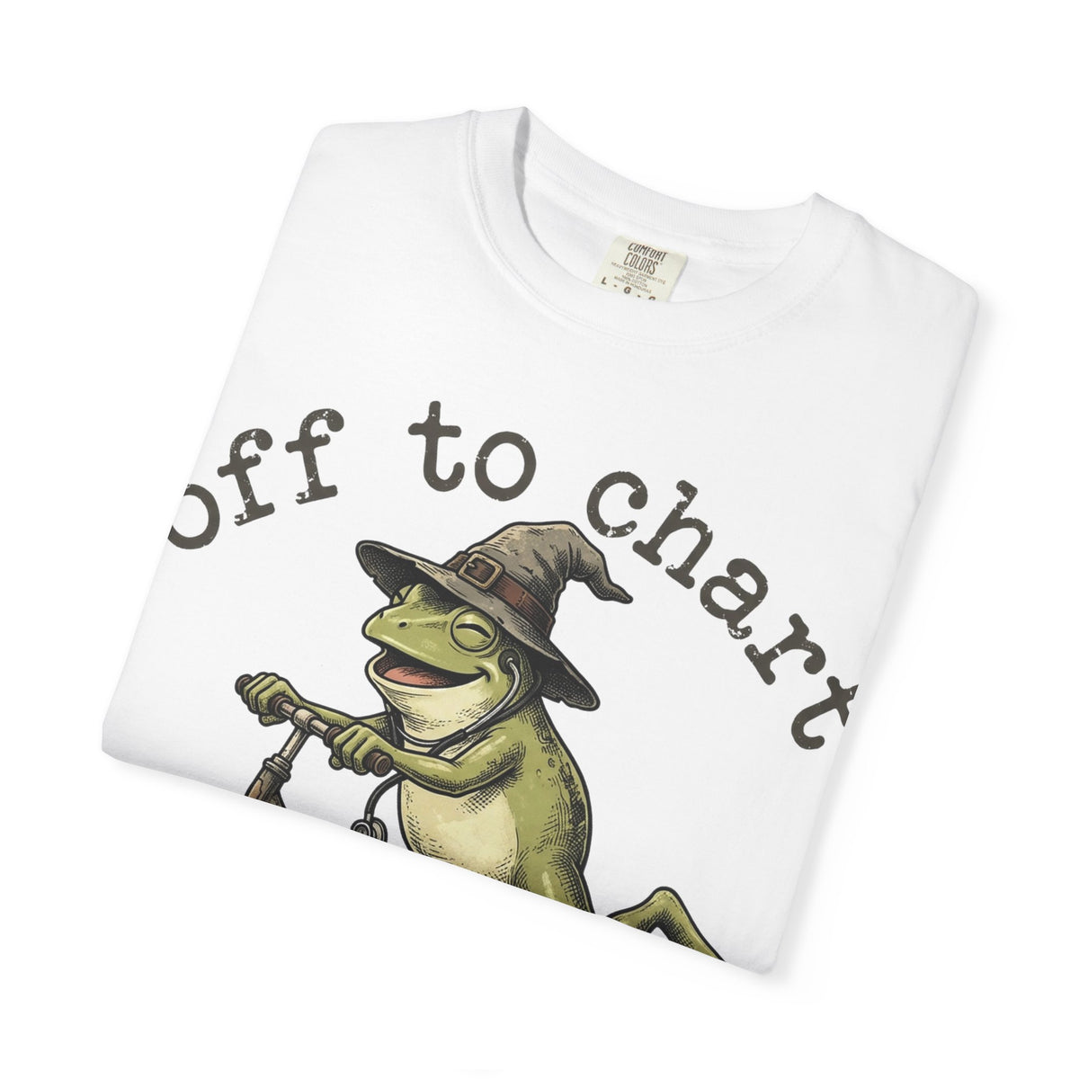 Off To Chart Grinning Frog Shirt, Nurse Frog Scooter Tee, Funny Charting Shirt, RN Gift