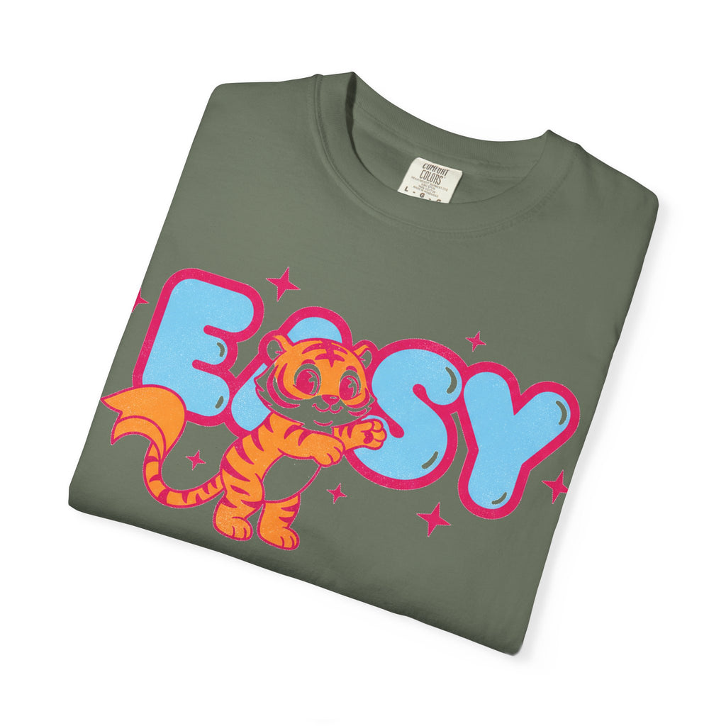 Easy Tiger Centre Cub Shirt, Y2K Retro Bubble Tiger Tee, Pink Sparkle Shirt, Funny Flirty Gift
