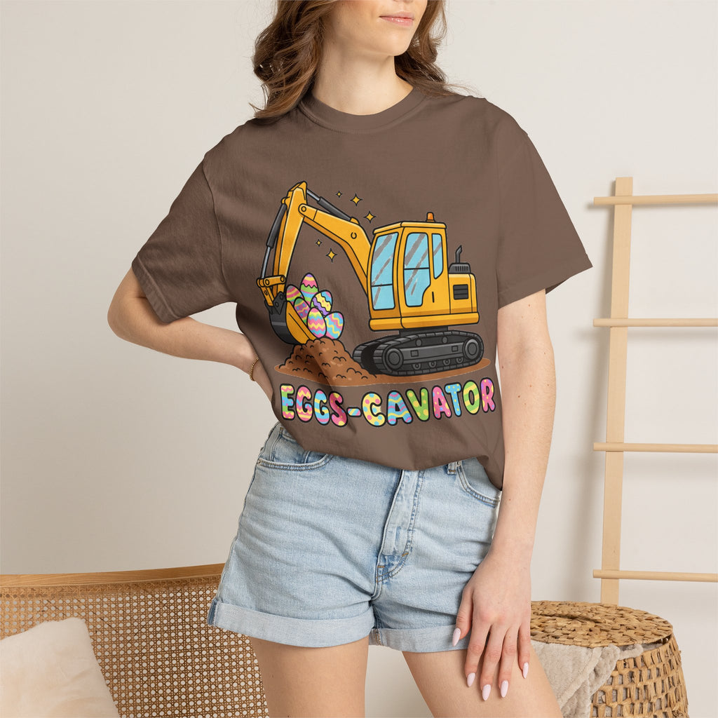 Eggs-Cavator Big Digger Shirt, Easter Excavator Tee, Construction Easter Shirt, Kids Easter Gift