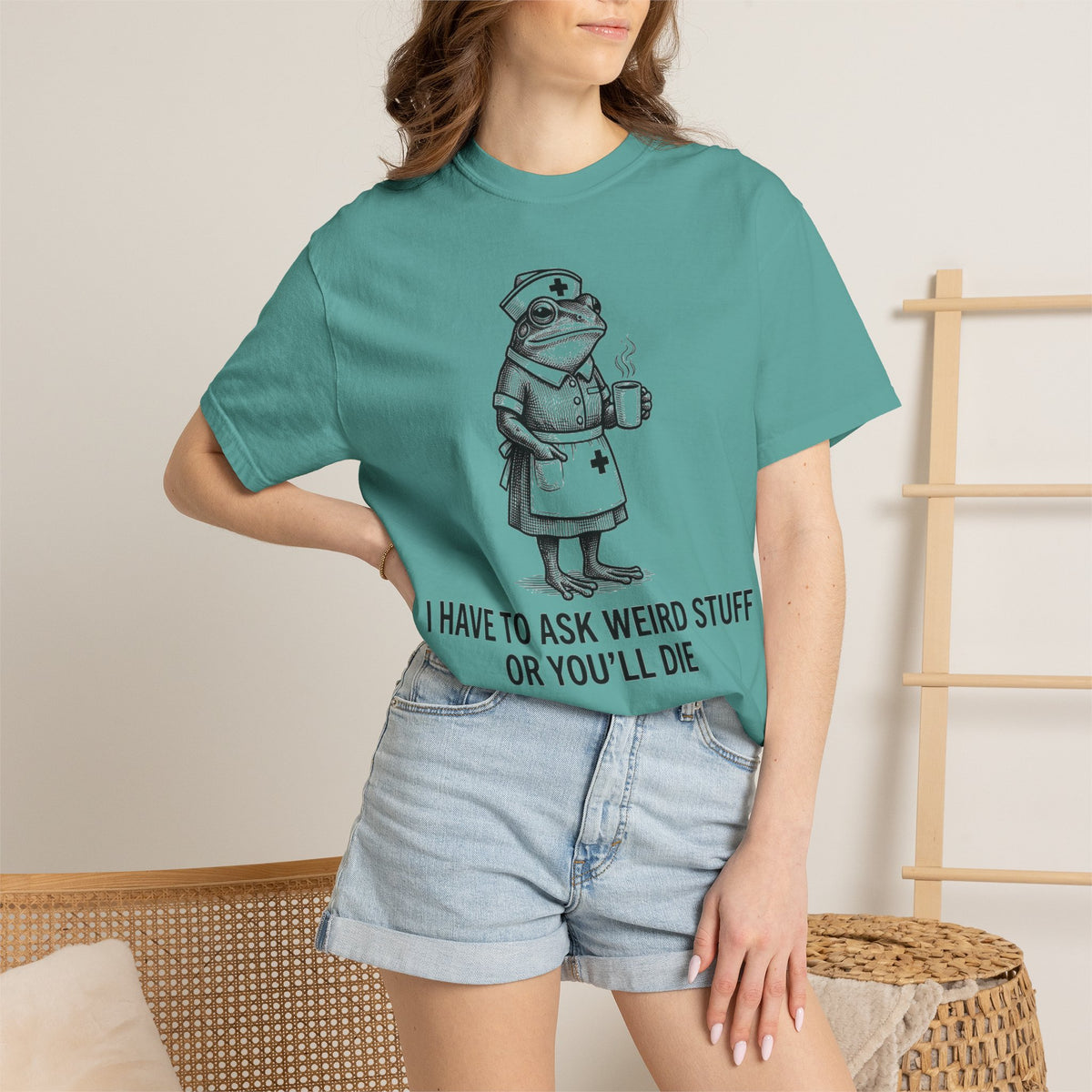 I Have To Ask Weird Stuff Or You'll Die Coffee Shirt, Funny Nurse Frog Tee, Sarcastic Triage Shirt, RN Gift