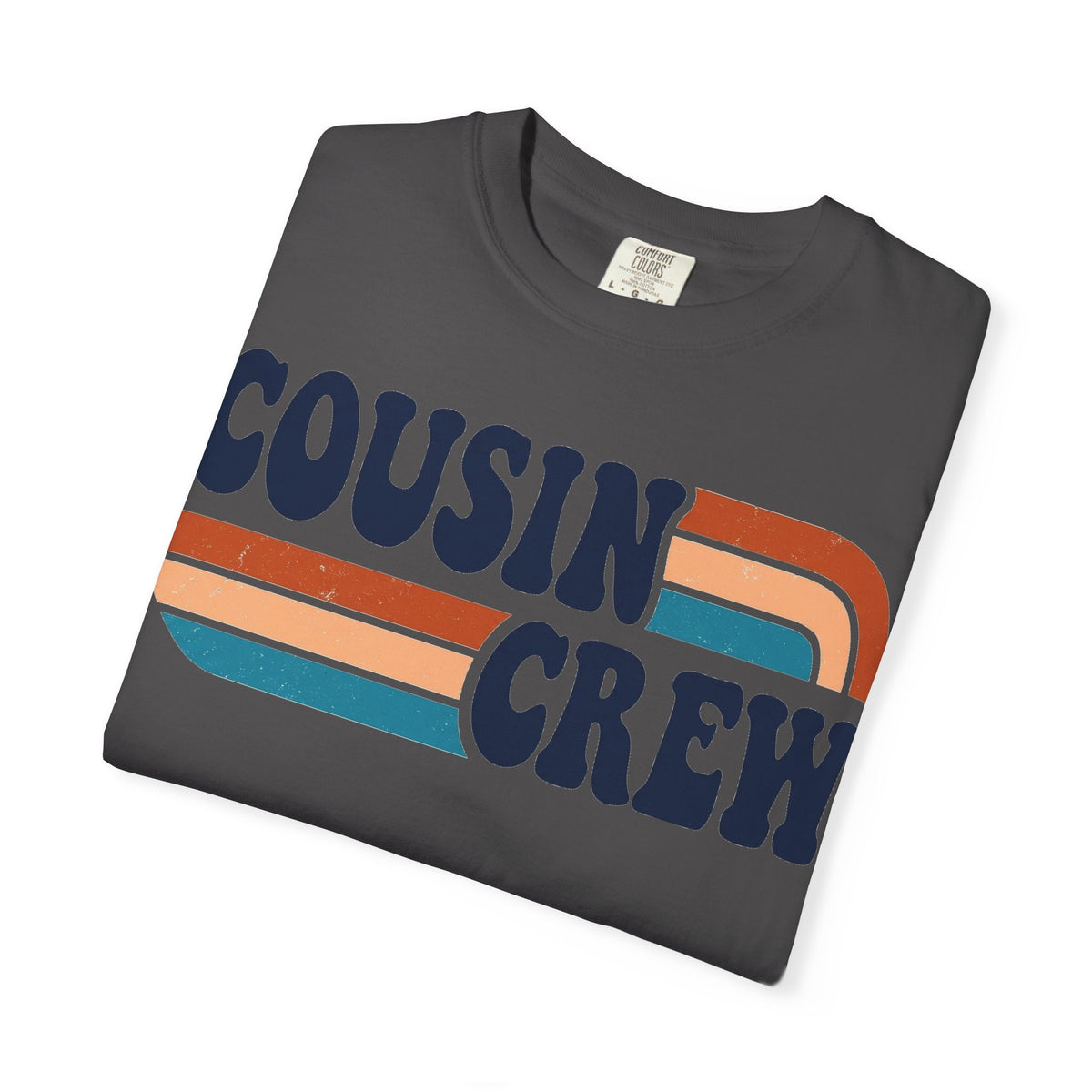 Cousin Crew Rainbow Stripe Shirt, Retro Family Reunion Tee, Matching Cousins Shirt, Family Gift