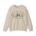 Minimalist Flower Line Art Sweatshirt, Single Bloom Botanical Sweatshirt, Simple Floral Gift for Her, Aesthetic Sketch Flower Sweatshirt, Na