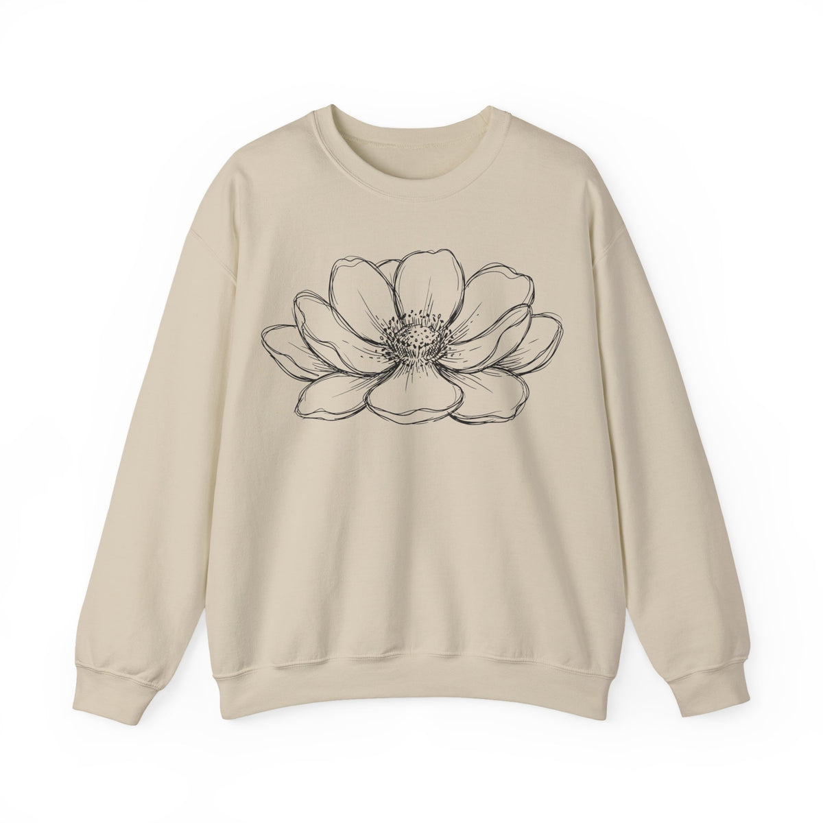 Minimalist Flower Line Art Sweatshirt, Single Bloom Botanical Sweatshirt, Simple Floral Gift for Her, Aesthetic Sketch Flower Sweatshirt, Na