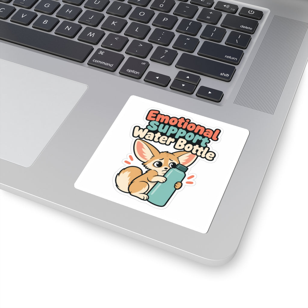 Emotional Support Water Bottle Sticker, Funny Water Bottle Decal, Cute Fennec Fox Laptop Sticker