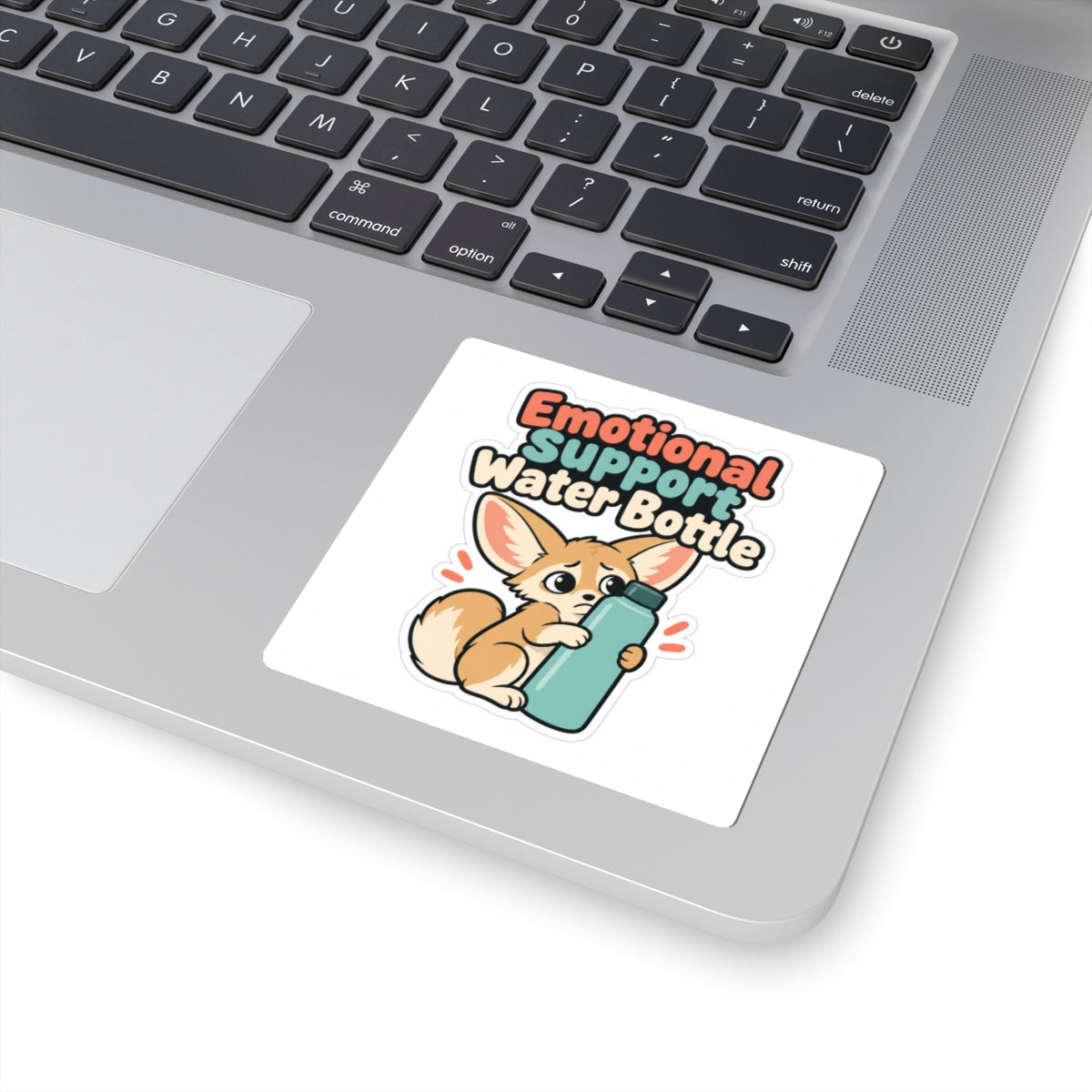 Emotional Support Water Bottle Sticker, Funny Water Bottle Decal, Cute Fennec Fox Laptop Sticker