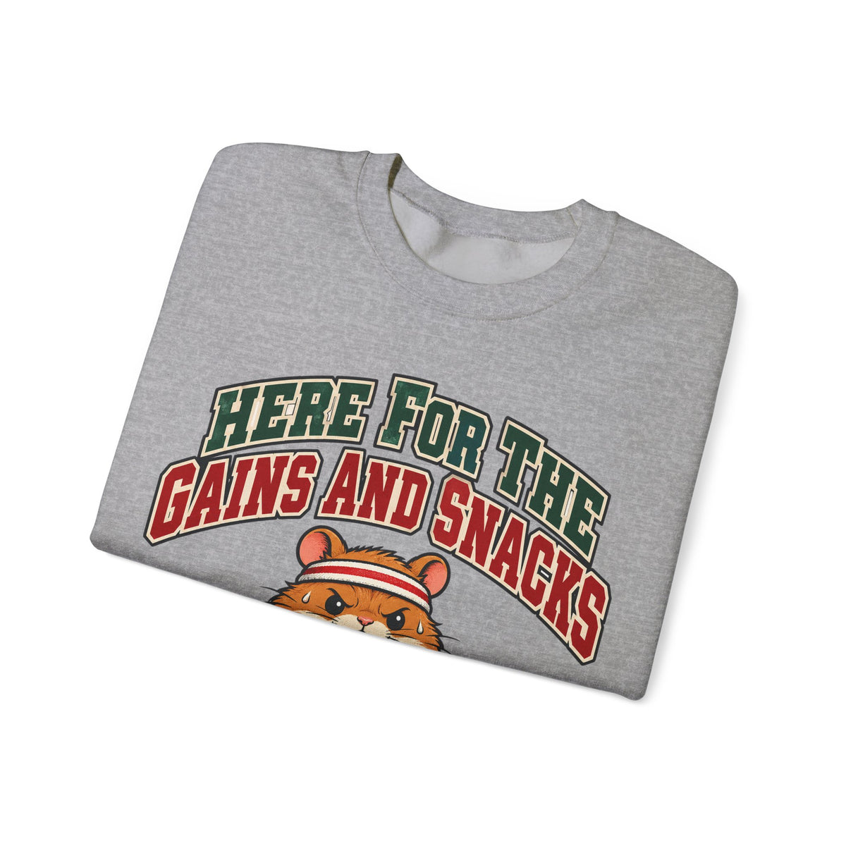 Here For The Gains And Snacks Hamster Sweatshirt | Funny Gym Gift