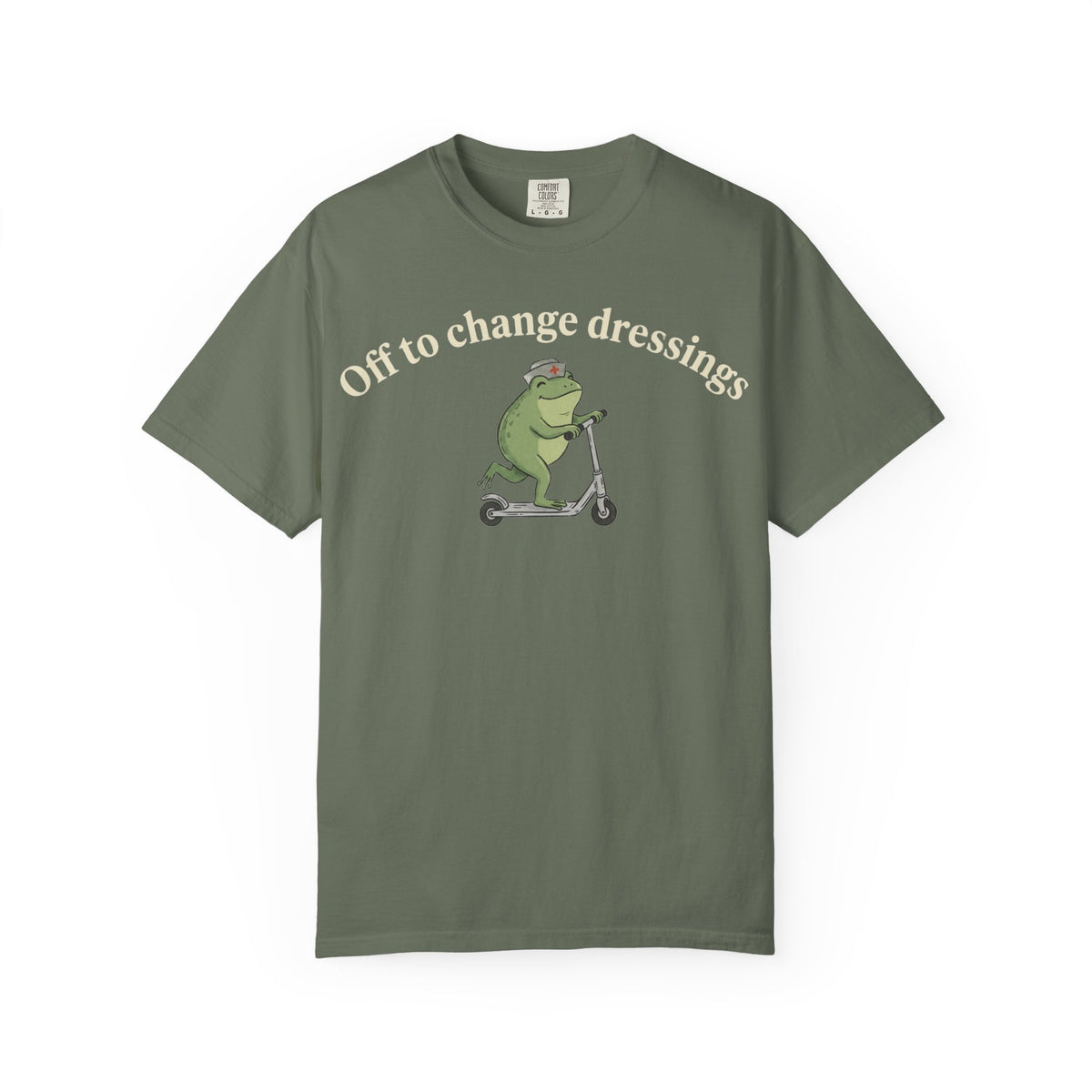 Off To Change Dressings Wide Shirt, Nurse Frog On A Scooter Tee, Funny Wound Care Shirt, RN Gift