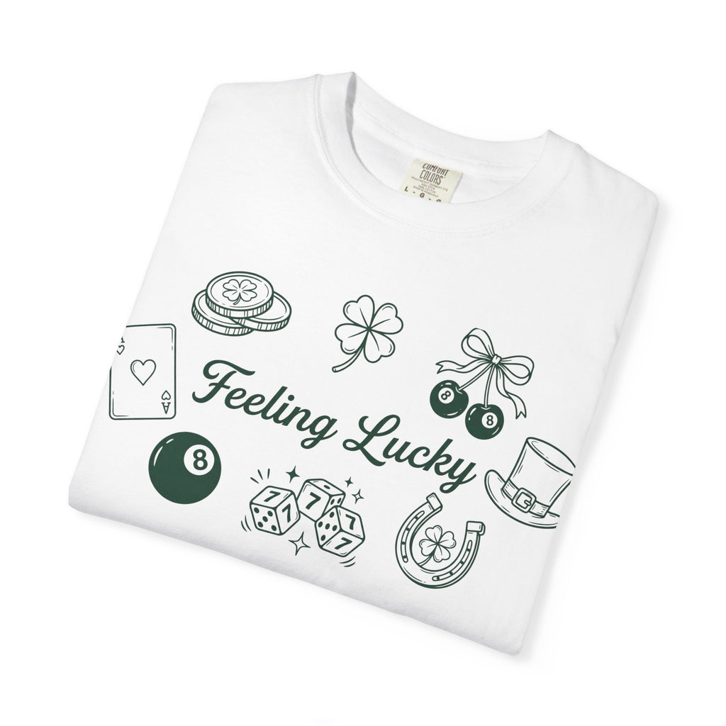 Feeling Lucky Wide Charms Shirt, St Patricks Clover Dice Tee, Green Luck Shirt, Irish Gift