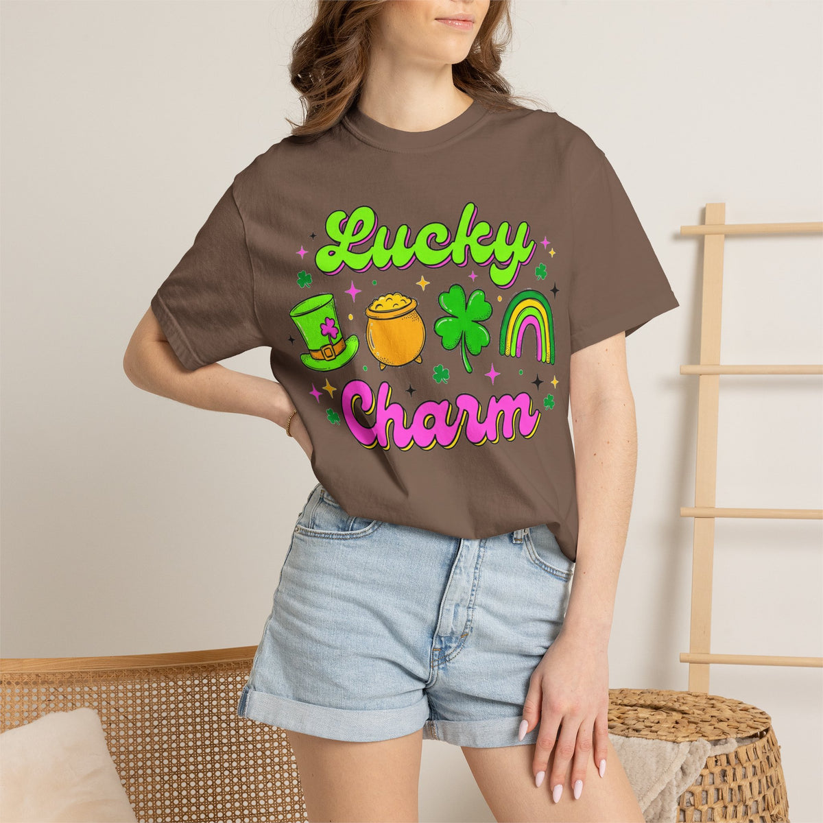 Lucky Charm Shirt, Retro St Patricks Day Doodle Tee, Pot Of Gold Rainbow Shirt, Irish Gift
