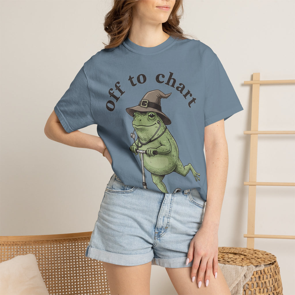 Off To Chart Shirt, Witch Hat Frog Nurse Scooter Tee, Funny Charting RN Shirt, Nurse Gift