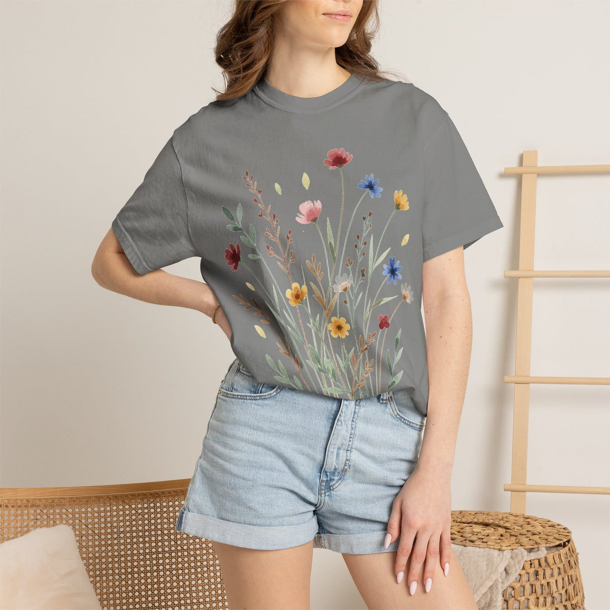 Watercolor Wildflower Bouquet Shirt, Painted Meadow Flowers Tee, Cottagecore Botanical Shirt, Garden Lover Gift