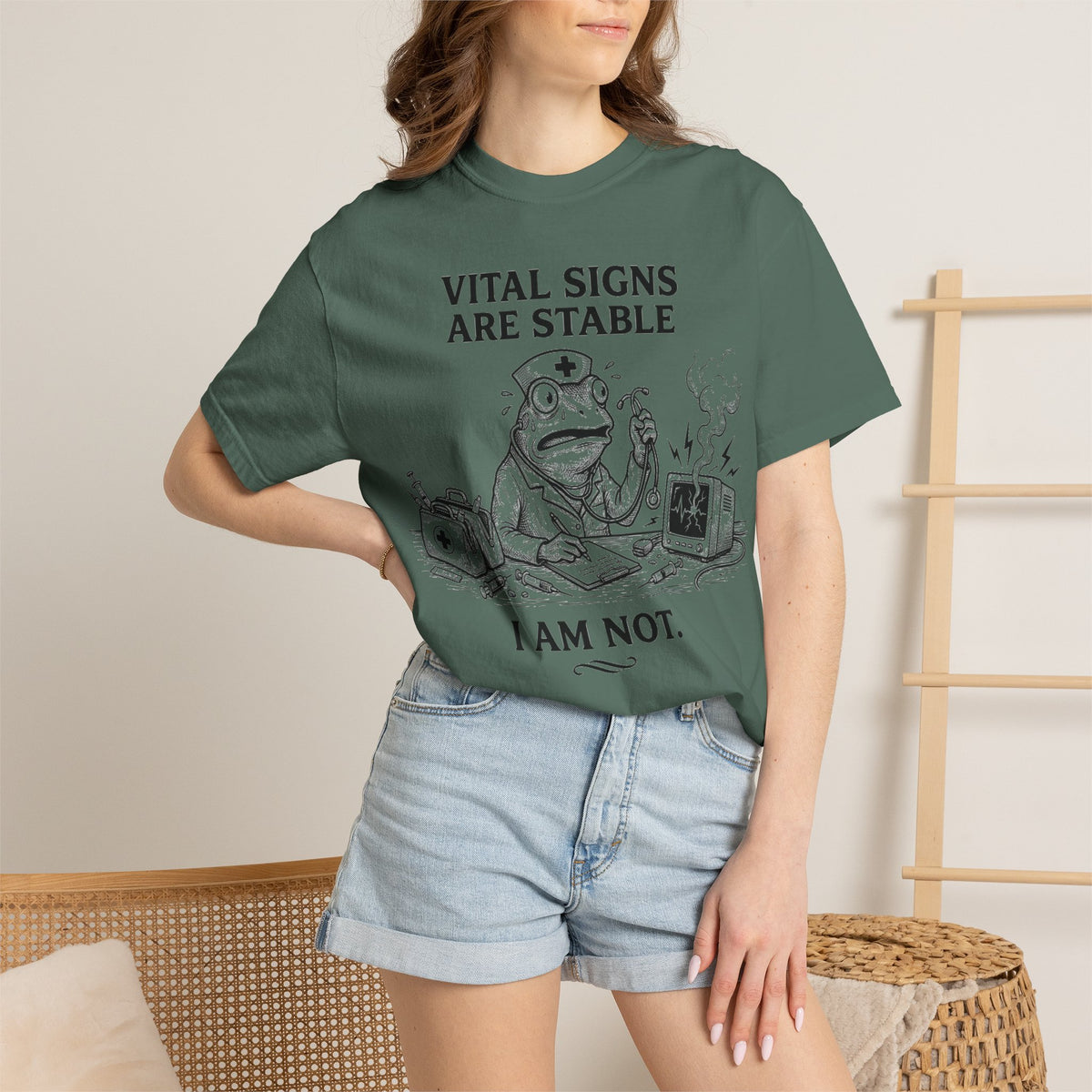 Vital Signs Are Stable I Am Not Shirt, Funny Nurse Frog Tee, Burnt Out RN Shirt, Night Shift Gift