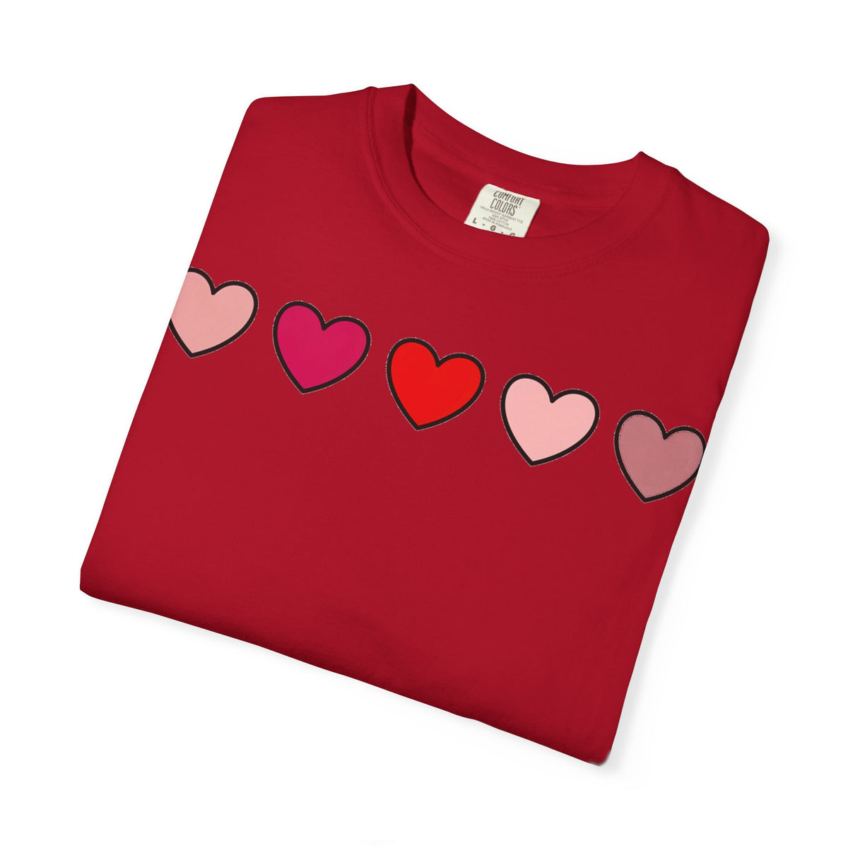 Row Of Hearts Shirt, Minimal Pink Heart Line Tee, Simple Valentine Shirt, Galentines Gift