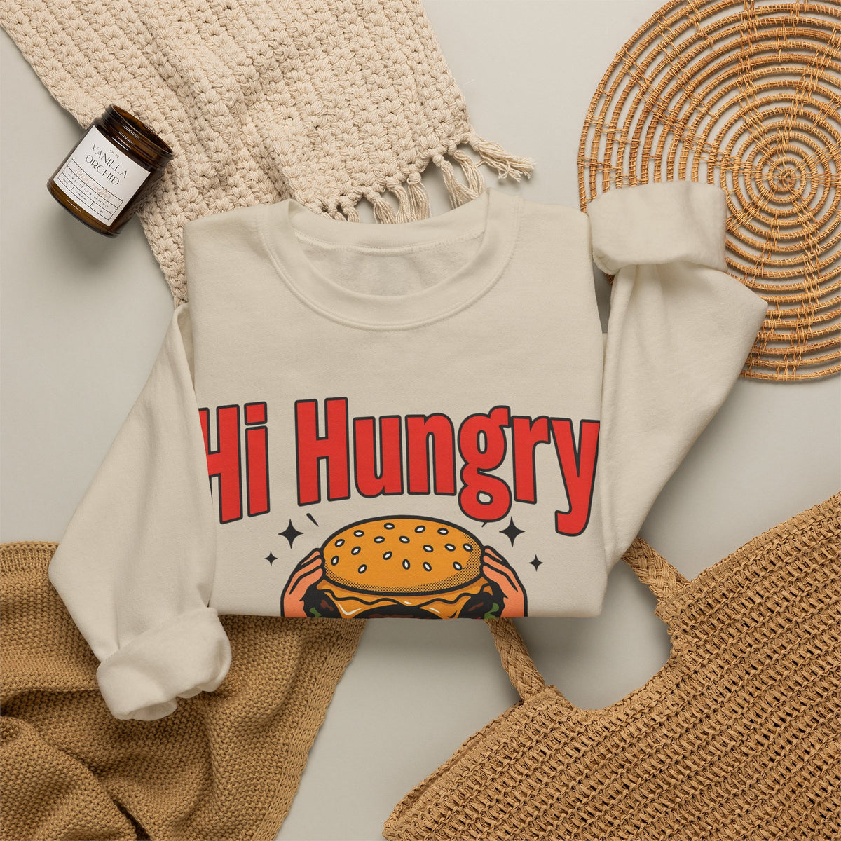 Funny Dad Sweatshirts Hi Hungry I'm Dad | Funny Dad Sweatshirt | Sarcastic Quote Sweatshirt | Gift
