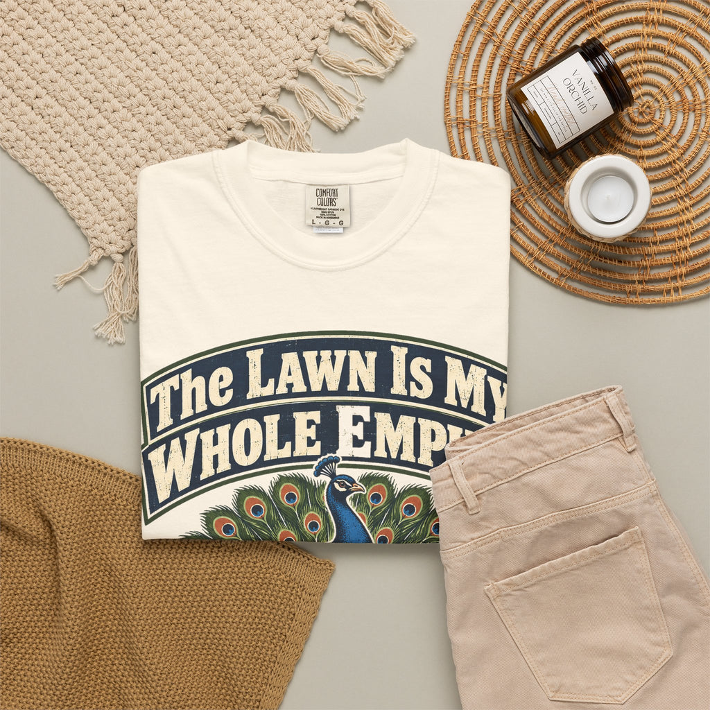 Funny Retirement Shirt The Lawn Is My Whole Empire Elk Shirt, Retirement Gift For Men Women, Lawn Mowing Humor Comfort Colors Shirt