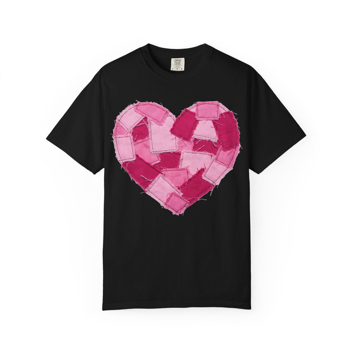 Patchwork Heart Shirt, Frayed Pink Quilt Heart Tee, Shabby Chic Valentine Shirt, Cozy Gift