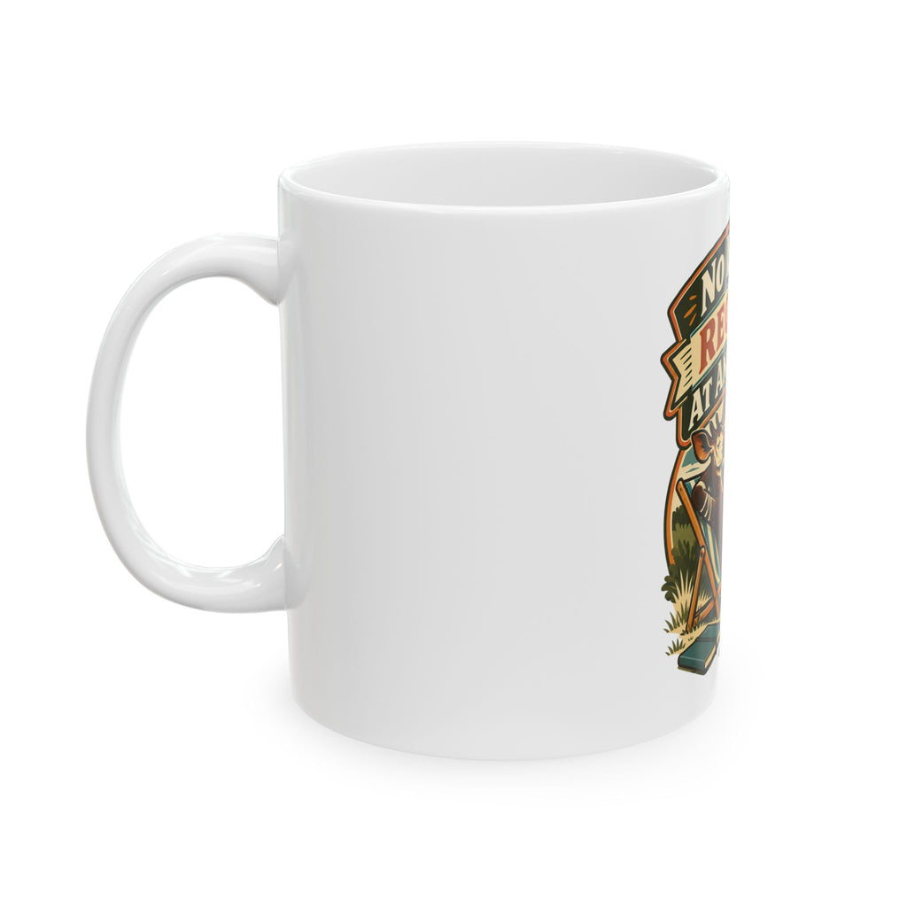 No Longer Required At Any Meeting Mug, Funny Retiree Christmas Gift, Secret Santa Stocking Stuffer, 11oz 15oz Coffee Mug