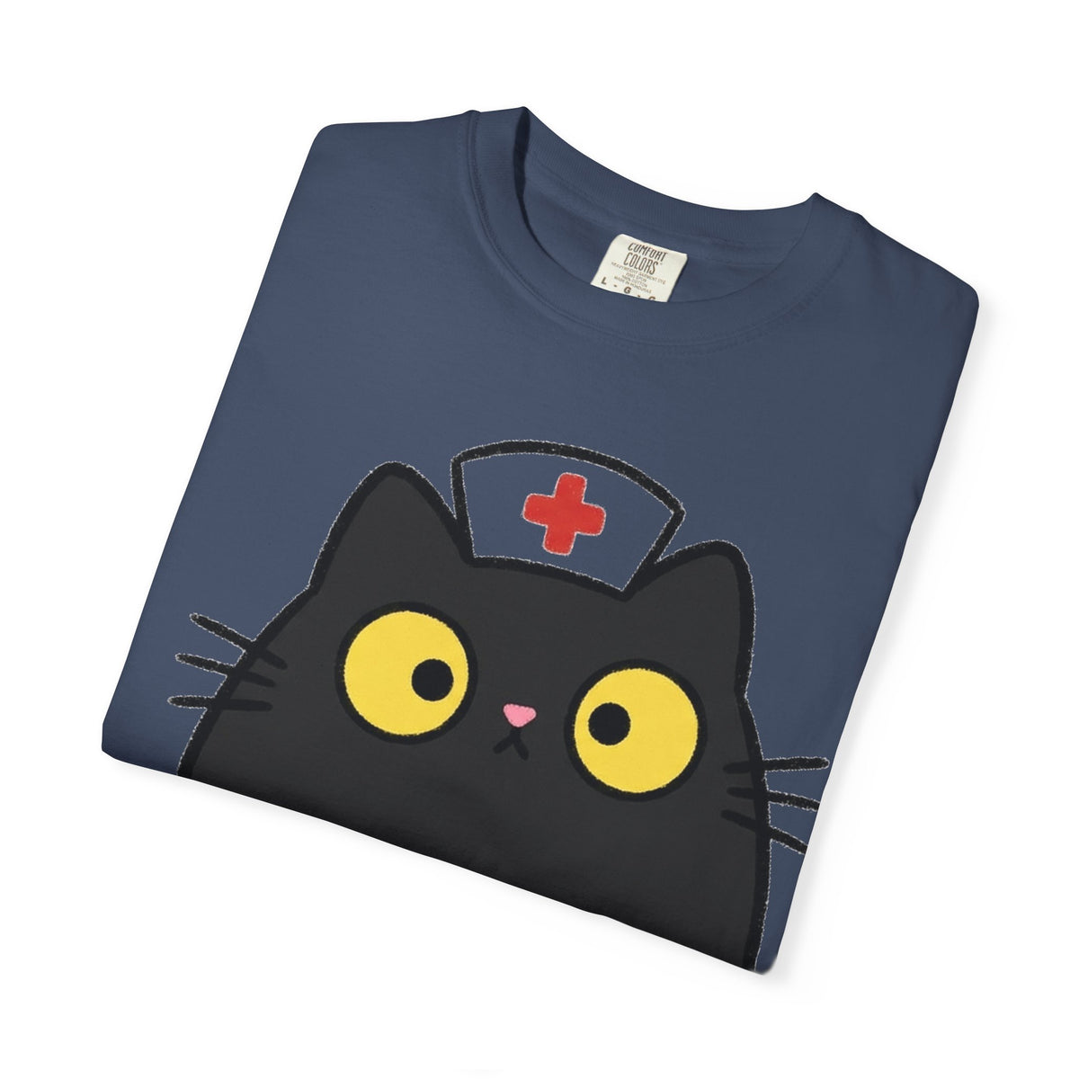 Kawaii Black Cat Nurse Shirt, Cute Cat In Nurse Cap Tee, Funny Nurse Cat Shirt, RN Gift