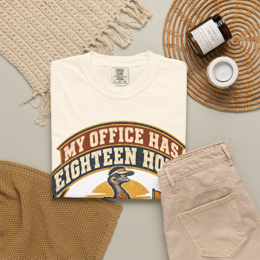 Funny Retirement Shirt My Office Has Eighteen Holes, Retirement Gift Tee, Comfort Colors Graphic Shirt