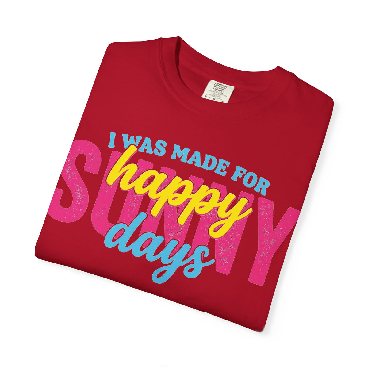 Happy Sunny Days Wide Shirt, Retro Layered Type Summer Tee, Bright Vacation Shirt, Summer Gift