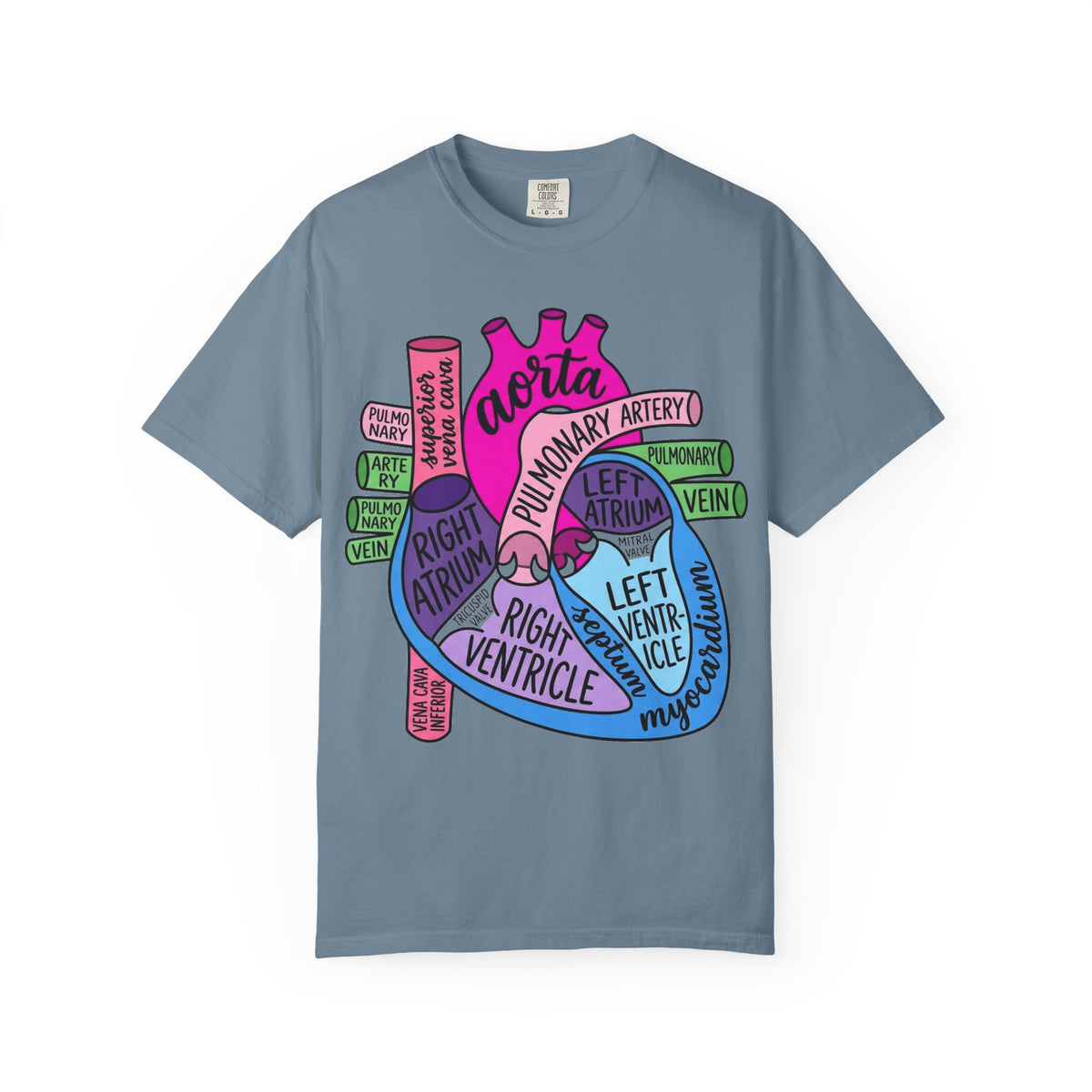 Anatomical Heart Diagram Shirt, Labelled Cardiac Anatomy Tee, Cardiology Nurse Shirt, Med Student Gift