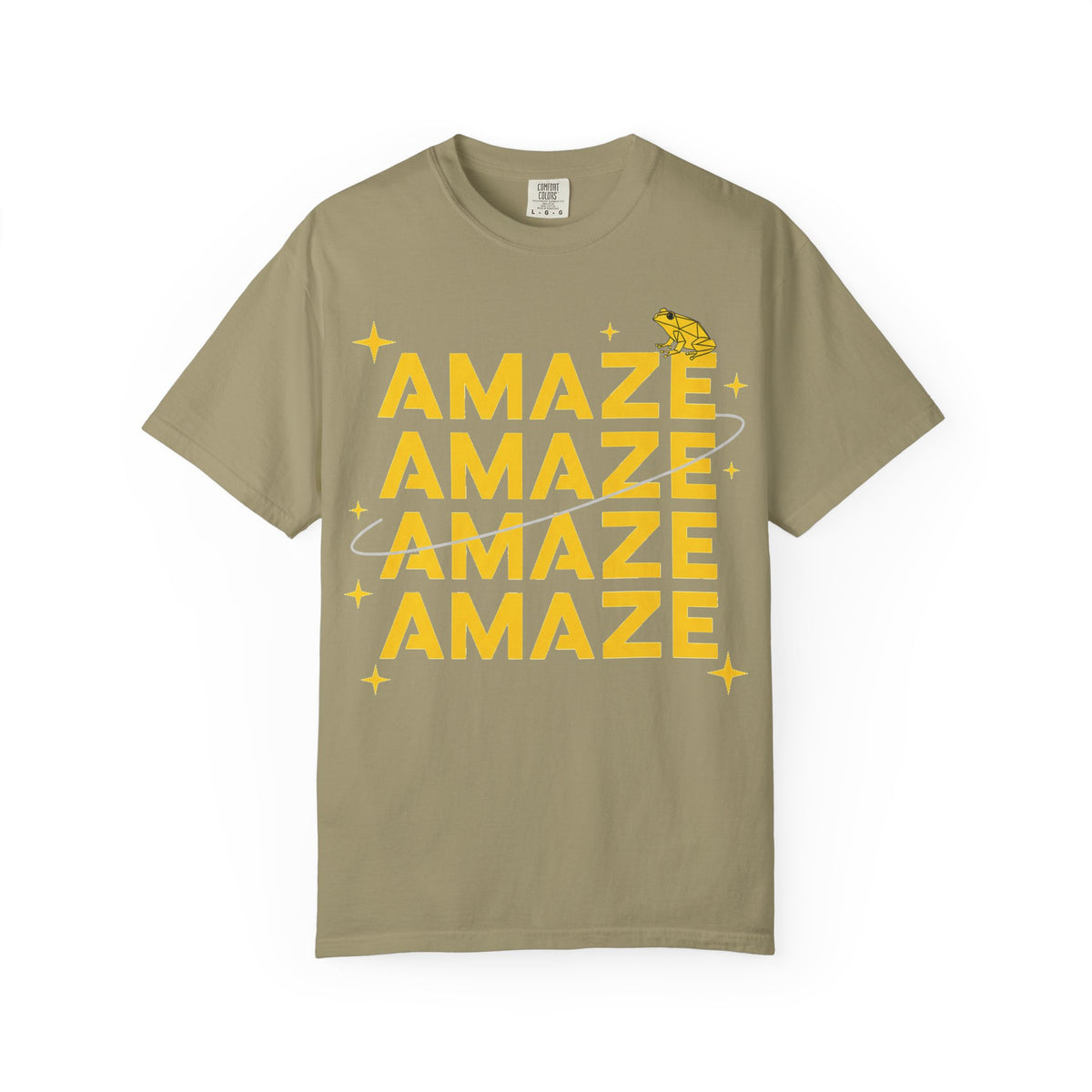Amaze Amaze Amaze Amaze Shirt, Four Line Retro Type Tee, Frog Sparkle Graphic Shirt, Trendy Gift