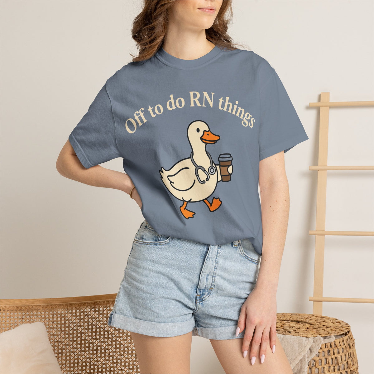 Off To Do RN Things Shirt, Funny Nurse Duck Coffee Tee, Stethoscope Duck Shirt, Nurse Gift