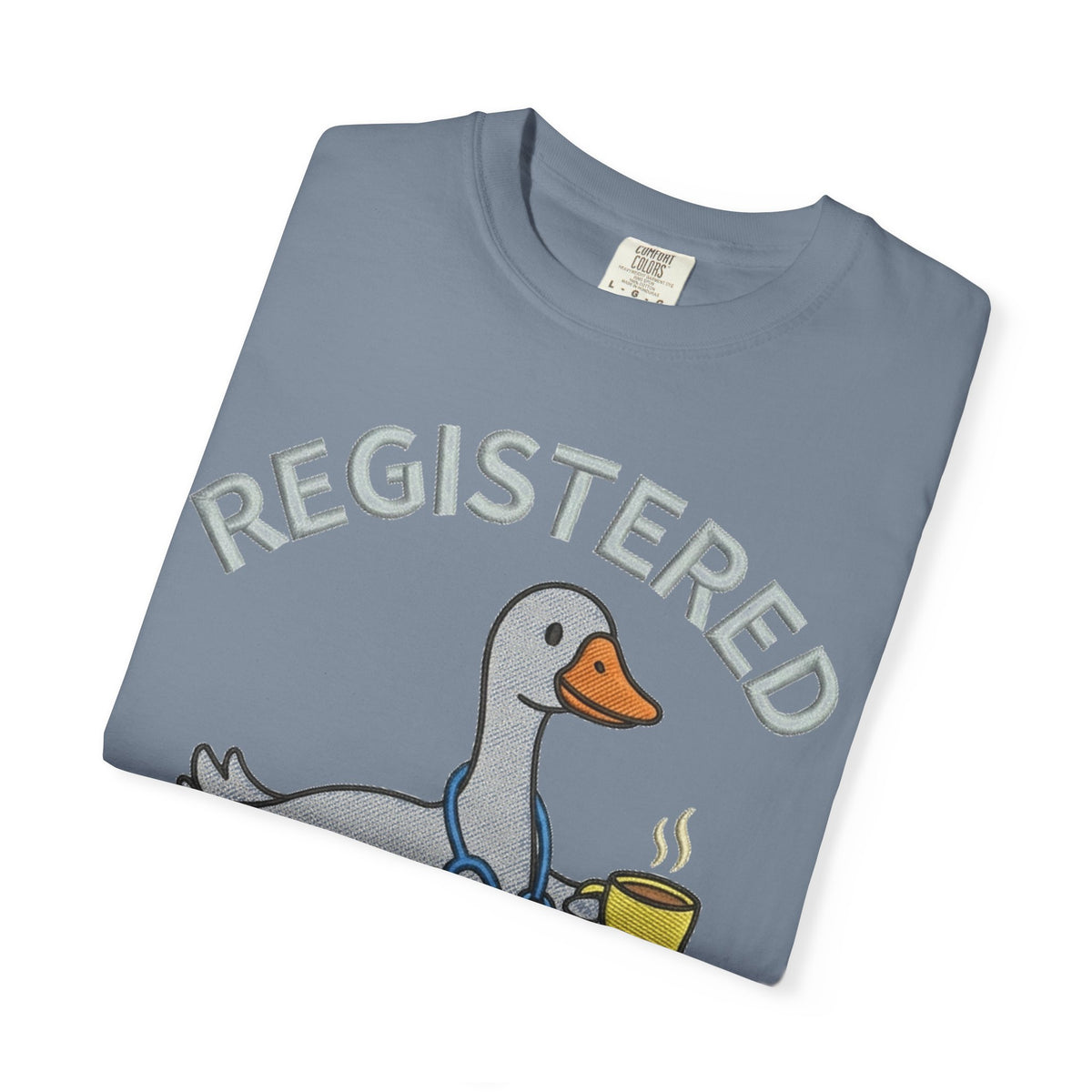 Registered Silly Goose Shirt, Faux Embroidery Nurse Goose Tee, Funny RN Shirt, Nurse Gift